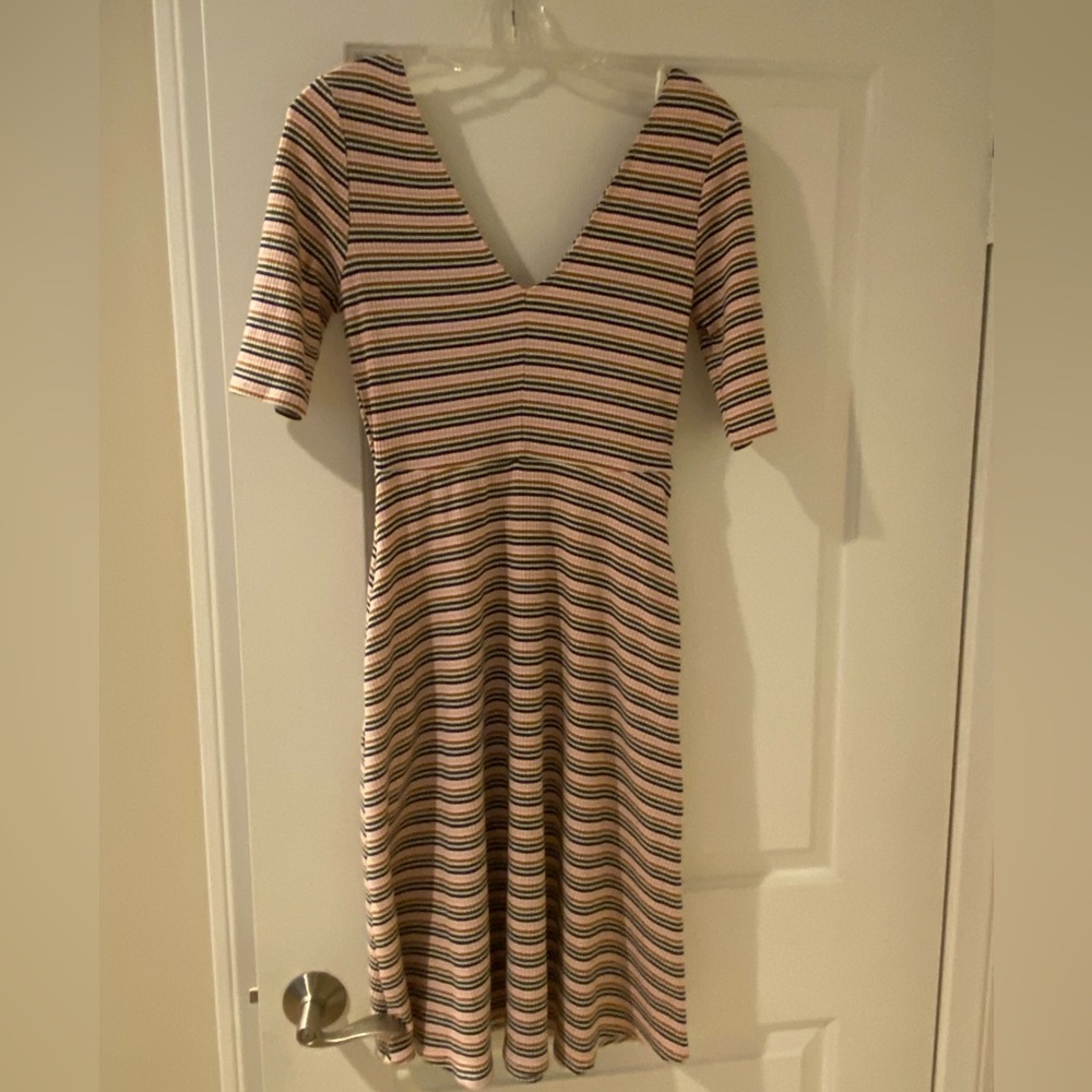 NWOT Ribbed knit striped dress. Size S